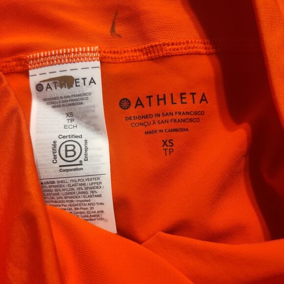 New Athleta High Waist Swim Bottom Dark Orange XS NWT Full Seat Coverage Modest - Picture 9 of 10